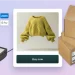 Composición de comercio electrónico con terminal de pago, tarjeta de producto con jersey amarillo y cajas de envío, junto a logotipos de métodos de pago – Mundo Chido
