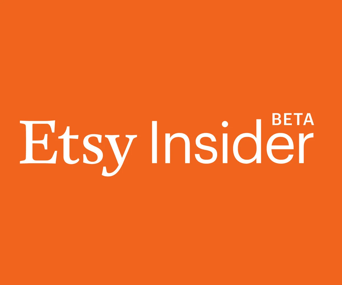 Banner naranja con texto 'Etsy Insider BETA' anunciando un programa de membresía de Etsy.
