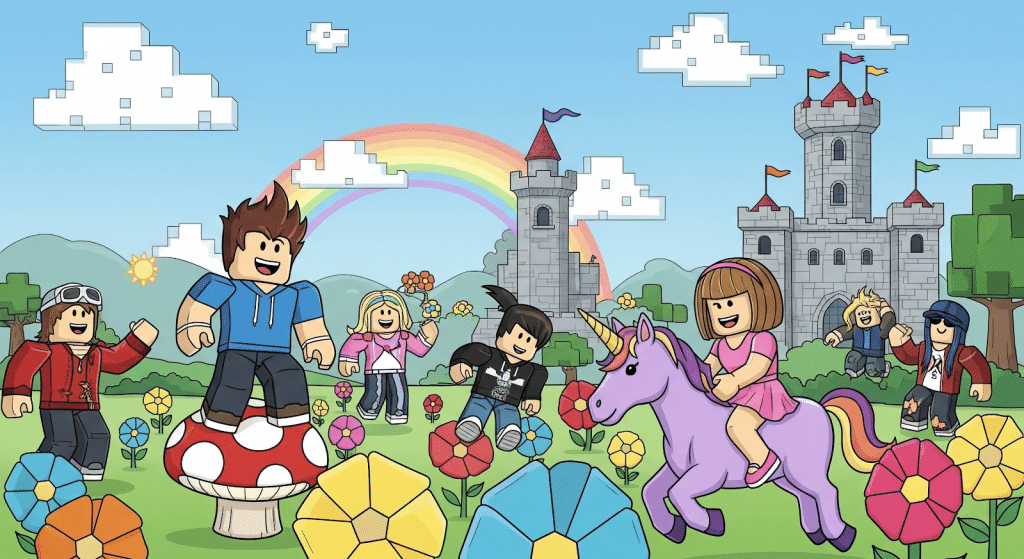 Dibujos animados de personas montando un unicornio y otros juguetes. - Mundo Chido Dibujos animados de personas montando un unicornio y otros juguetes.